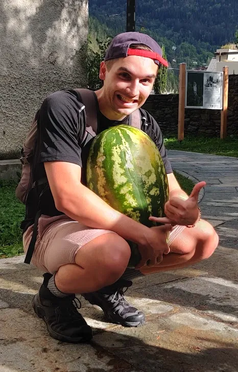 Just a silly photo of myself holding a watermelon